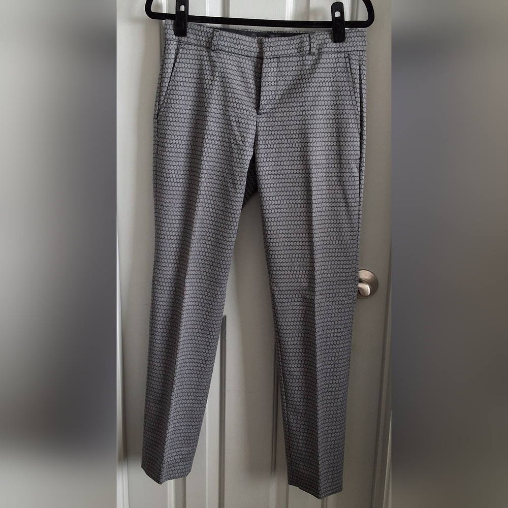 Banana Republic Women's Gray Patterned Straight-Leg Pants